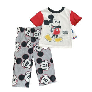 Disney Mickey Mouse Pajama Set Toddler 4T Shirt and Pants Flame Resistant Kids